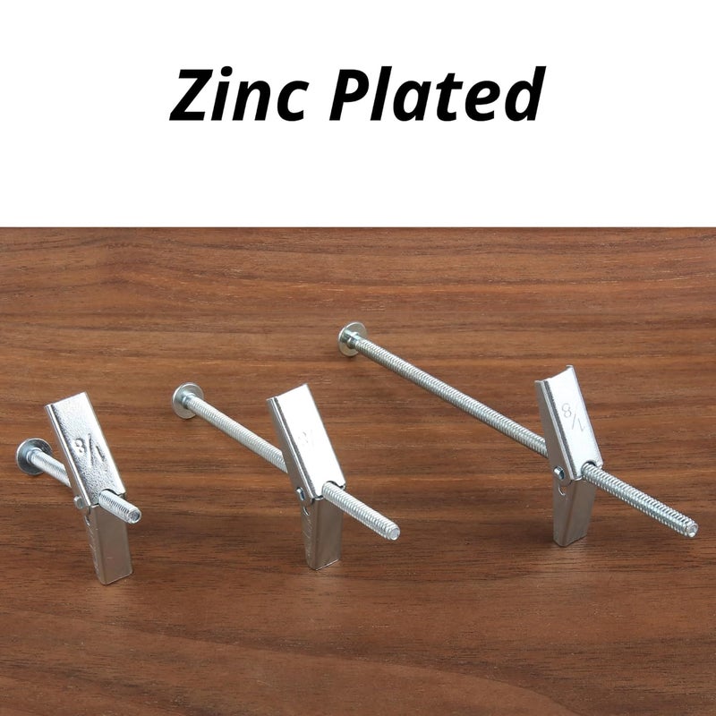 HASWARE Toggle Bolt Zinc Plated Steel and Wing Nut for Hanging Heavy Items on Drywall 1/8 Multi (25 Pack) - Image 3